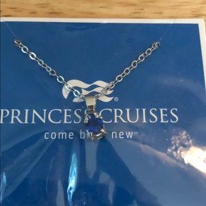 Blue rhinestone necklace